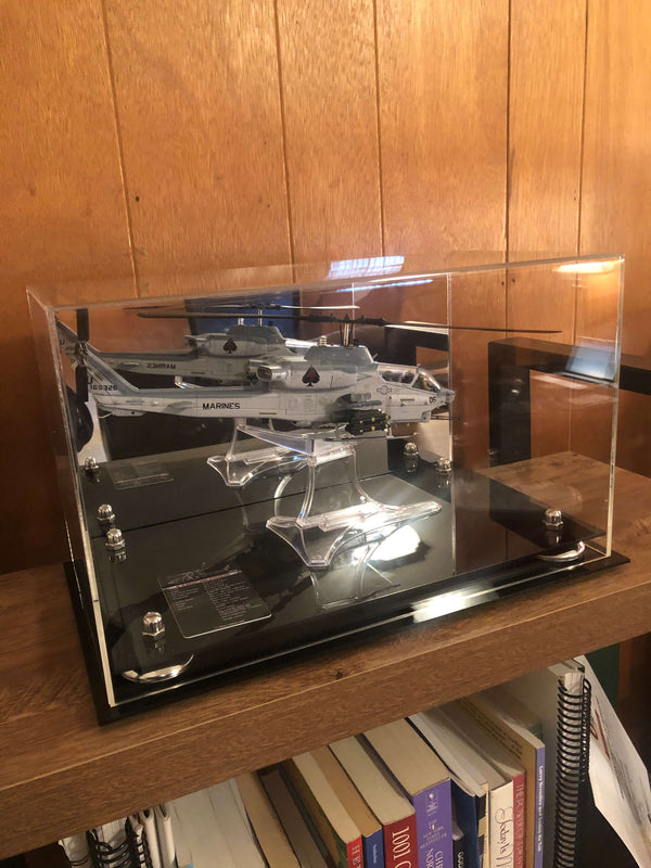 Display Cases for Military Diecast Model Aircraft:  B-2 Stealth Bomber, Attack Helicopter, and Strike Fighter!