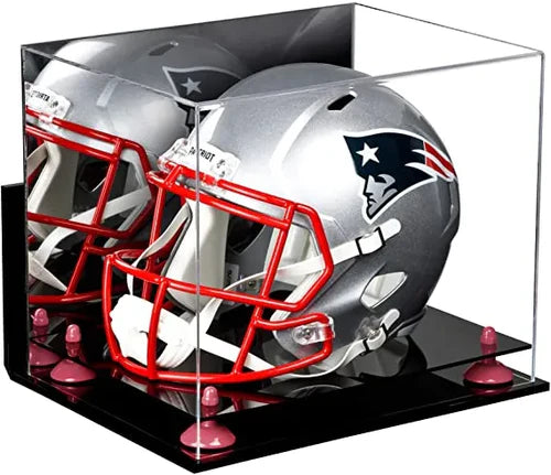 autographed football helmet case 2025 Tristar Hidden Treasures Mini Box Designed with the serious collector in mind Brown Football Helmet Display Case