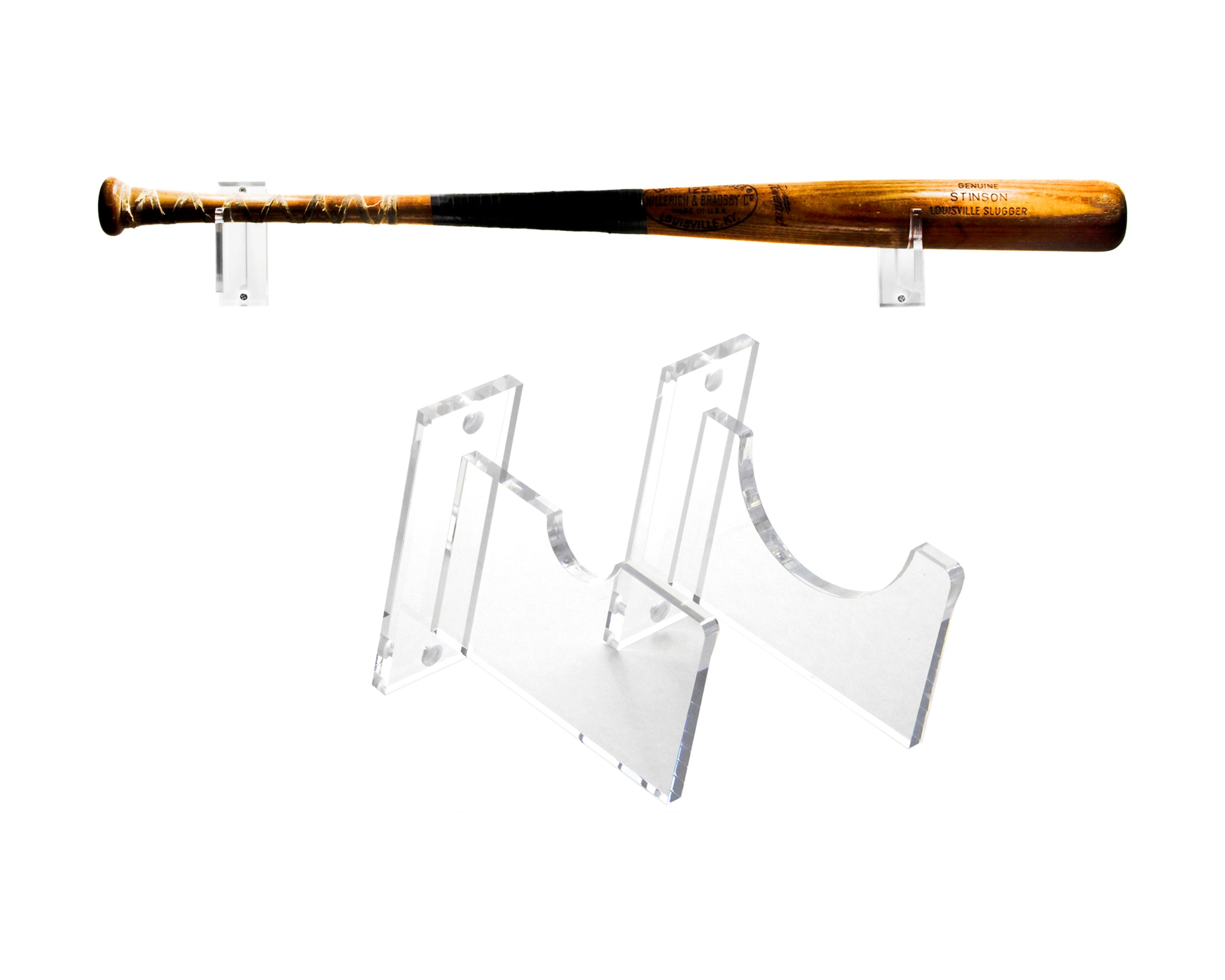 Baseball Holder Display Case Lxoraziy Baseball Bat Wall Mount, 2 Pieces Softball Bat Wall Mount, Baseball Bat Horizontal Rack Bracket With Felt Liner Wall Mount For Baseball Negan Bat