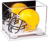 Mini/Miniature Football Helmet (not Full Size) Display Case - Mirror no Wall Mounts (A003/V45)