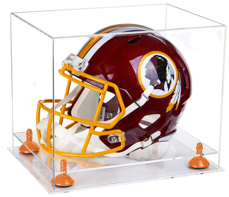 Orange Riser Clear Display Case for Football Helmet