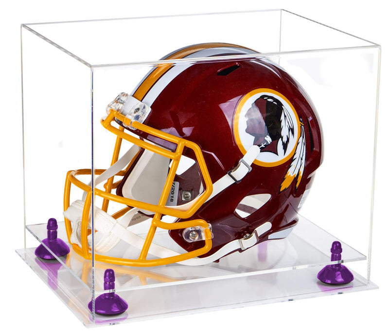 Clear Base Purple Risers Football Helmet Display Case