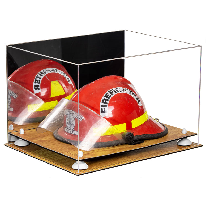 Fireman's Helmet Display Case - Mirror No Wall Mounts (A014/V60)