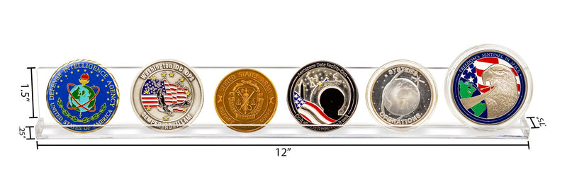 Wall-Mounted Floating Shelf for Collectible Challenge Coins