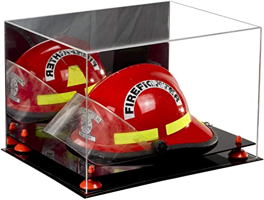 Fireman's Helmet Display Case - Mirror No Wall Mounts (A014/V60)
