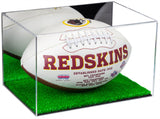 Full Size Football or Rugby Ball Display Case with Turf Base
