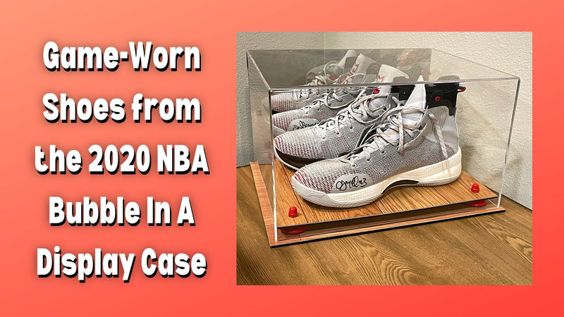 Game Worn Shoes from the 2020 NBA Bubble In A Display Case