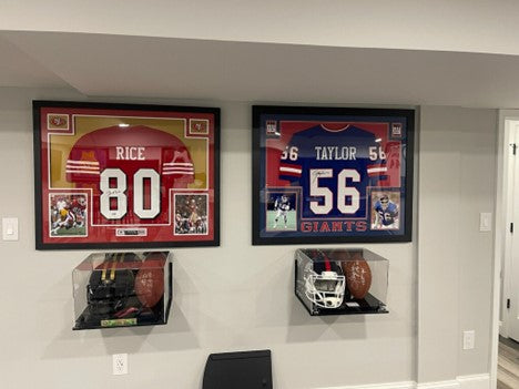 Jerry Rice and Lawrence Taylor Display Cases