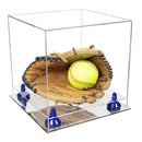 Versatile clear display case showcasing a collectible with metal risers