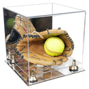 Versatile clear display case showcasing a collectible with metal risers