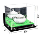 Clear acrylic display case for collectibles and memorabilia