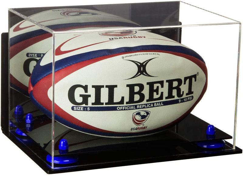 Acrylic Rugby Ball Display Case - Mirror Wall Mount (B41/A004)