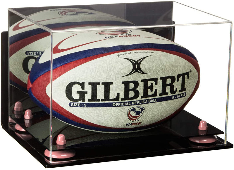 Acrylic Rugby Ball Display Case - Mirror Wall Mount (B41/A004)