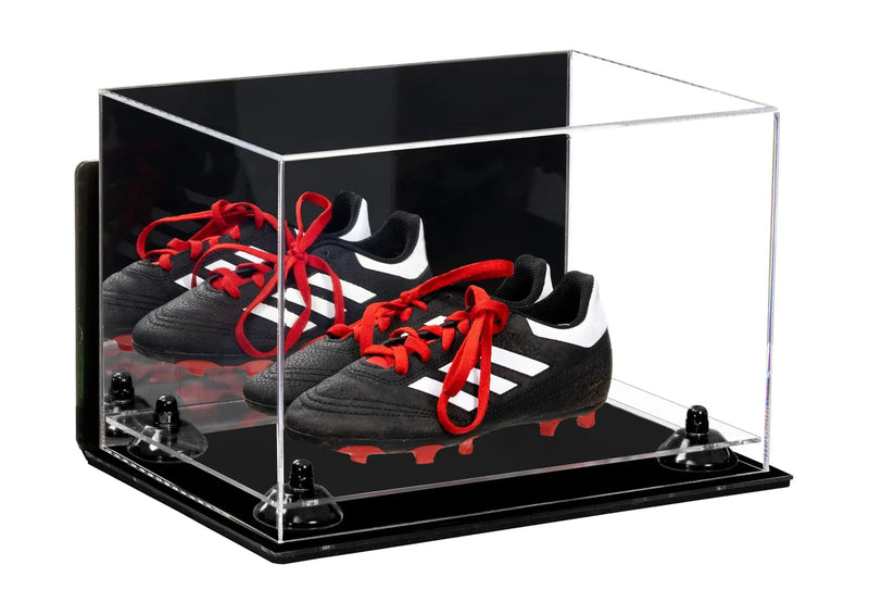 Acrylic Kids Shoes Display Case 12 x 8.25 x 8 - Mirror Wall Mounts (A004/V41)