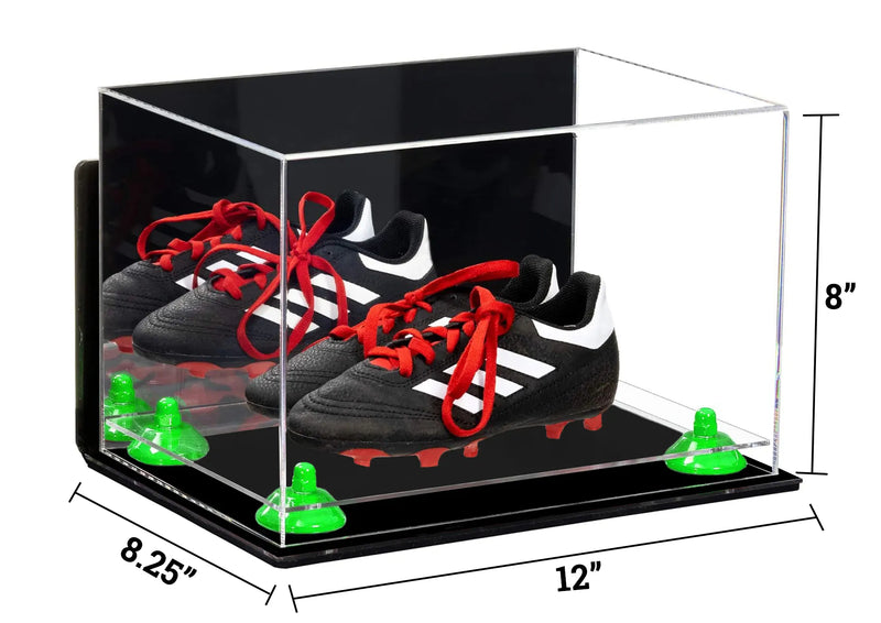 Acrylic Kids Shoes Display Case 12 x 8.25 x 8 - Mirror Wall Mounts (A004/V41)