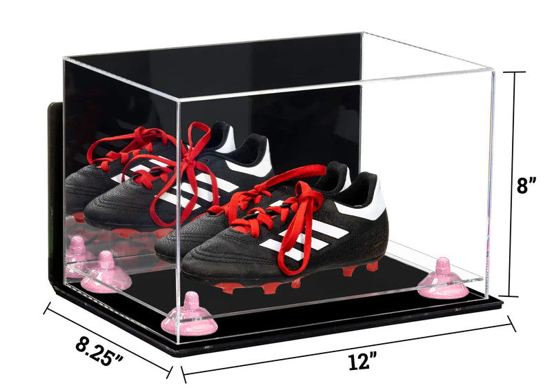 Acrylic Kids Shoes Display Case 12 x 8.25 x 8 - Mirror Wall Mounts (A004/V41)