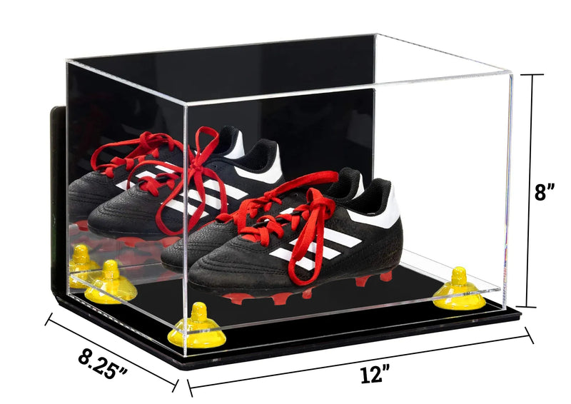 Acrylic Kids Shoes Display Case 12 x 8.25 x 8 - Mirror Wall Mounts (A004/V41)