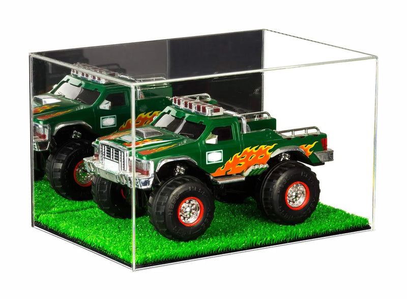 Versatile Acrylic Display Cases with Turf Base - All In One Product