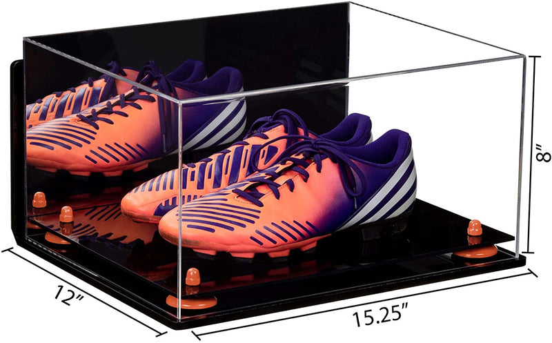 Large Display Case for Basketball Shoes, Sneakers, Lacrosse, Soccer & Football Cleats Mirror Wall Mounts