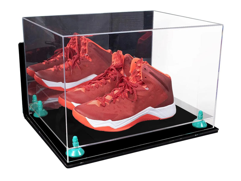 Acrylic Extra Large Shoe Display Case for Basketball Shoe, Hightop, Soccer & Football Cleats with Mirror -18 x 14 x 12 (A014/V60)