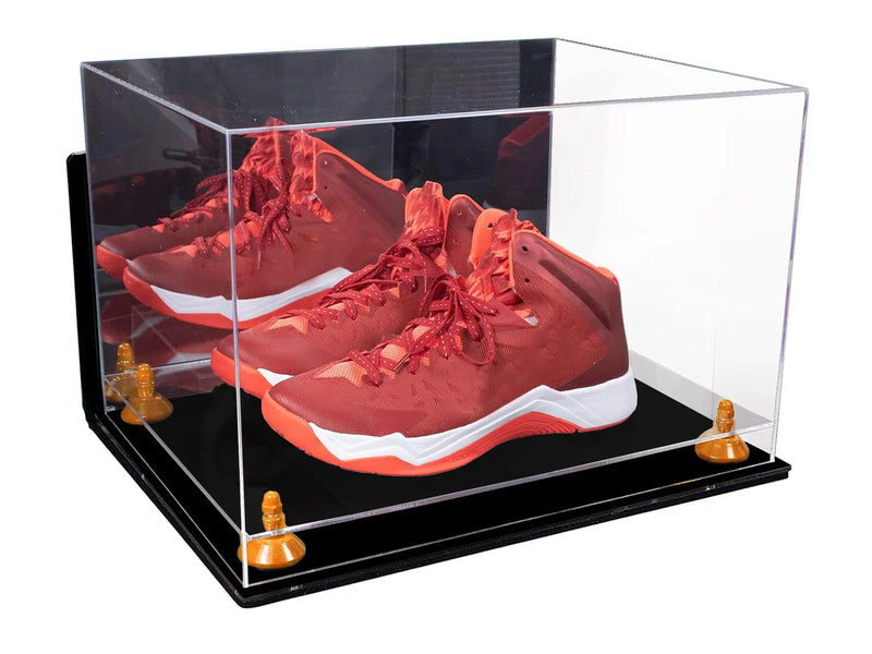 Acrylic Extra Large Shoe Display Case for Basketball Shoe, Hightop, Soccer & Football Cleats with Mirror -18 x 14 x 12 (A014/V60)