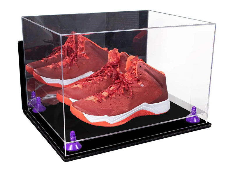 Acrylic Extra Large Shoe Display Case for Basketball Shoe, Hightop, Soccer & Football Cleats with Mirror -18 x 14 x 12 (A014/V60)
