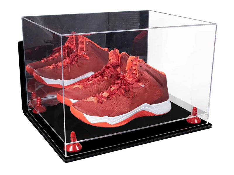 Acrylic Extra Large Shoe Display Case for Basketball Shoe, Hightop, Soccer & Football Cleats with Mirror -18 x 14 x 12 (A014/V60)