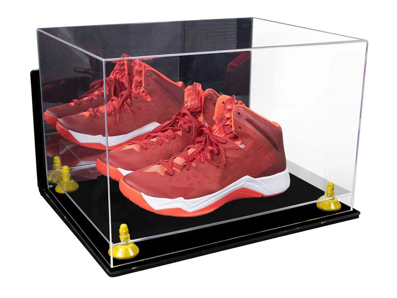Acrylic Extra Large Shoe Display Case for Basketball Shoe, Hightop, Soccer & Football Cleats with Mirror -18 x 14 x 12 (A014/V60)