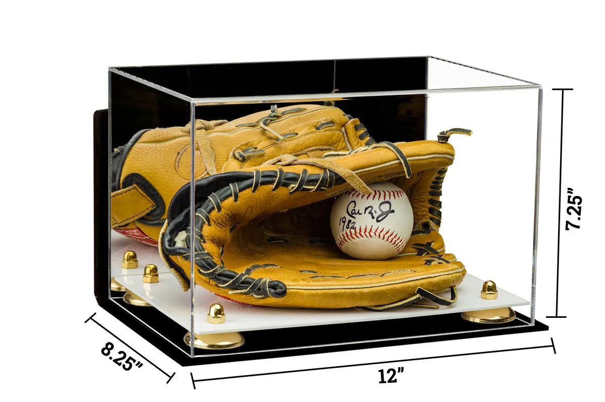Acrylic Baseball Glove Display Case - Mirror Wall Mounts