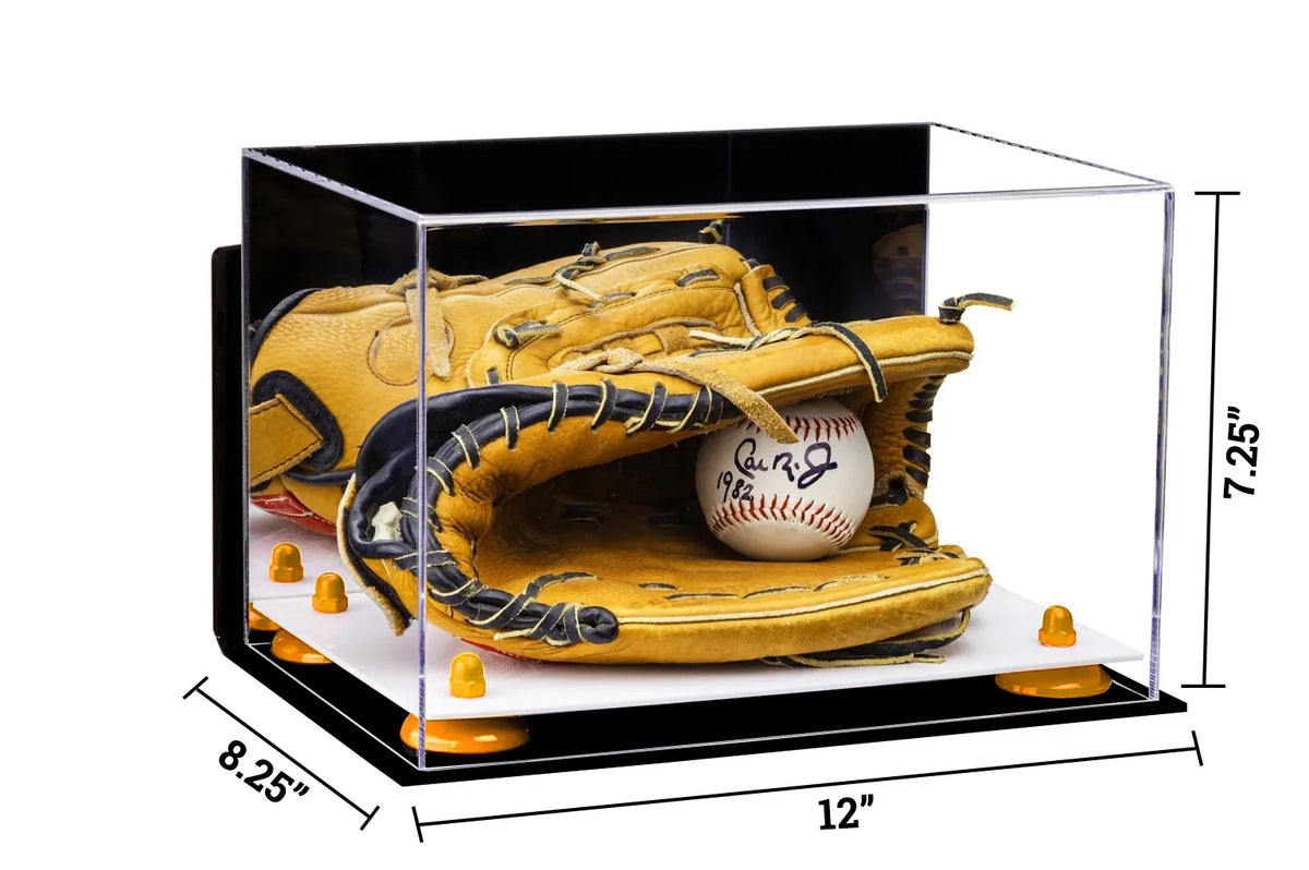 Acrylic Baseball Glove Display Case - Mirror Wall Mounts
