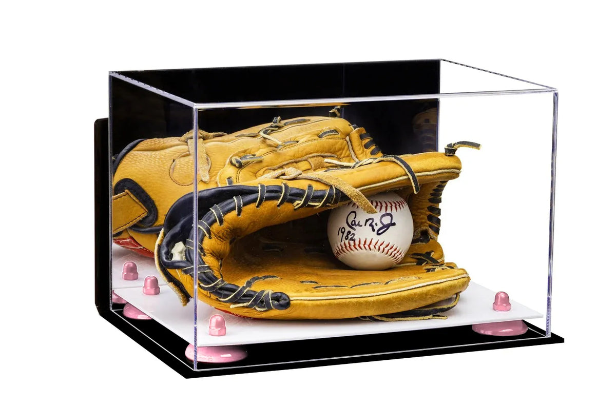 Acrylic Baseball Glove Display Case - Mirror Wall Mounts