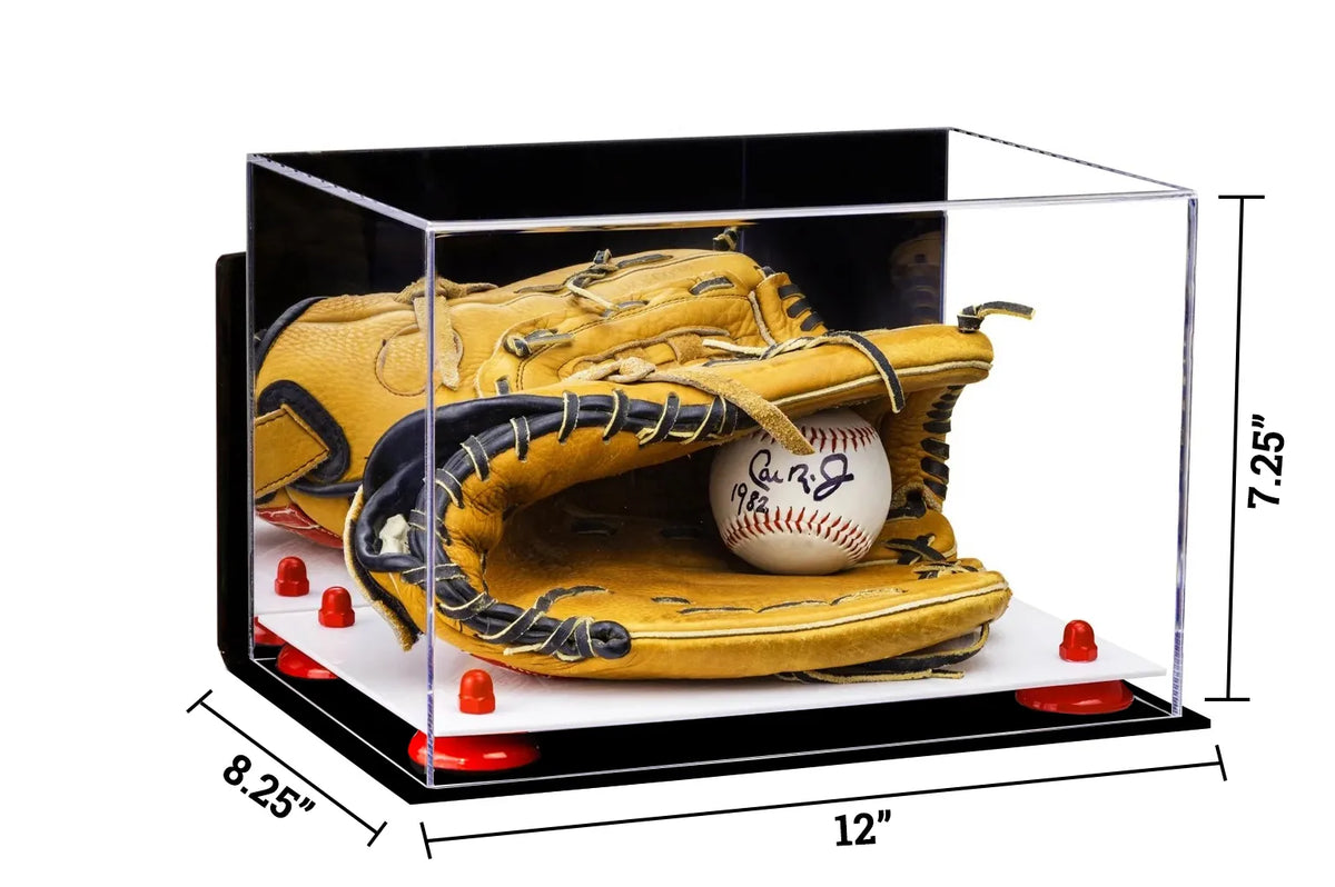 Acrylic Baseball Glove Display Case - Mirror Wall Mounts