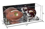 2 Mini Helmet or Mini Football with Mini Helmet Display Case - Mirror (B46/V46/A019)