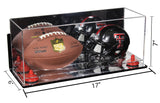 2 Mini Helmet or Mini Football with Mini Helmet Display Case - Mirror  Wall Mounts (B46/V46/A019)