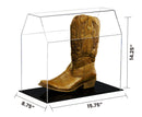 Crystal clear acrylic display box with polished edges and black base
