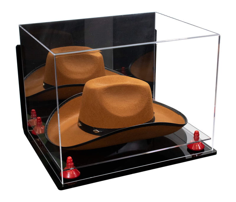 Acrylic Cowboy Hat Display Case - Mirror Wall Mounts 16" x 13" x 12" (V61B/A024-B)