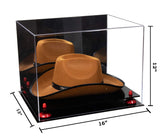 Acrylic Cowboy Hat Display Case - Mirror No Wall Mounts 16" x 13" x 12" (V61B/A024-B)