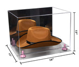 Acrylic Cowboy Hat Display Case - Mirror No Wall Mounts 16" x 13" x 12" (V61B/A024-B)