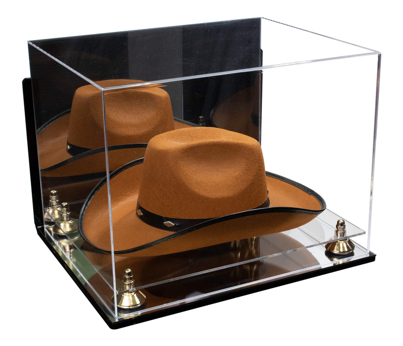 Acrylic Cowboy Hat Display Case - Mirror Wall Mounts 16" x 13" x 12" (V61B/A024-B)