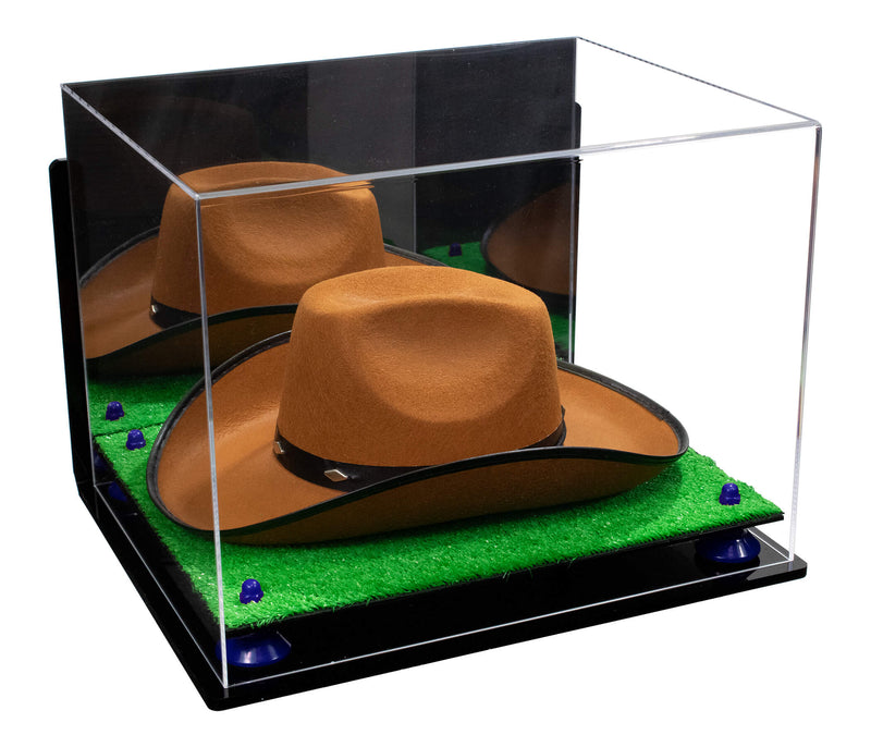 Acrylic Cowboy Hat Display Case - Mirror Wall Mounts 16" x 13" x 12" (V61B/A024-B)