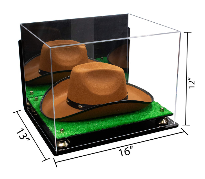 Acrylic Cowboy Hat Display Case - Mirror Wall Mounts 16" x 13" x 12" (V61B/A024-B)