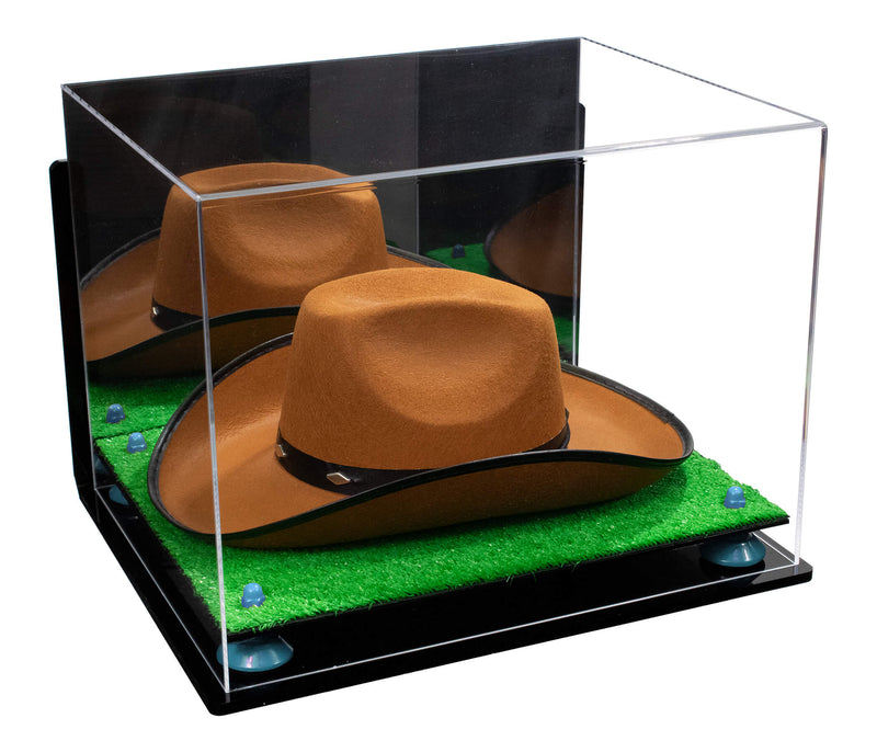 Acrylic Cowboy Hat Display Case - Mirror Wall Mounts 16" x 13" x 12" (V61B/A024-B)