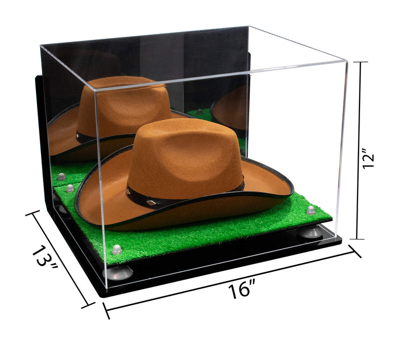 Acrylic Cowboy Hat Display Case - Mirror Wall Mounts 16" x 13" x 12" (V61B/A024-B)