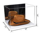 Acrylic Cowboy Hat Display Case - Mirror No Wall Mounts 16" x 13" x 12" (V61B/A024-B)