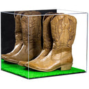 Clear acrylic western boot display case with removable base