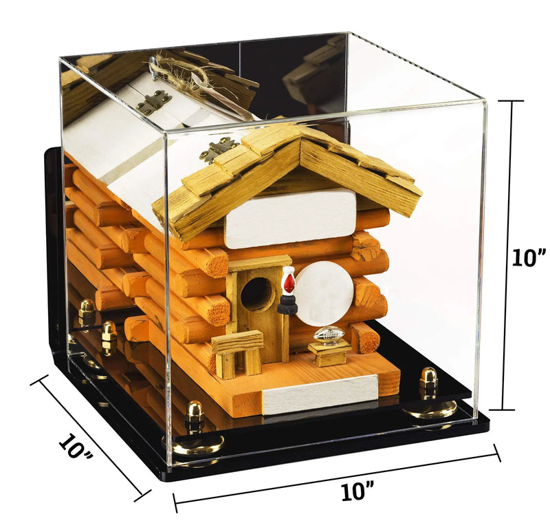 Acrylic Versatile Display Case 10 X 10 X 10 Mirror Case, Wall Mounts (A028/V33)