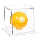 Clear Acrylic Billiard Ball Display Case with White Base