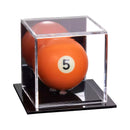 Clear Acrylic Pool Ball Display Case with Polished Edges