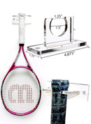 Acrylic vertical tennis racket wall mount for standard-size racket