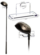 Single golf club mounted vertically with clear acrylic bracket